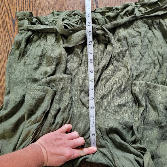 by & by Olive Green Paperbag Pants with Tie Front Size Women's XXL NEW with Tag - Picture 6 of 10